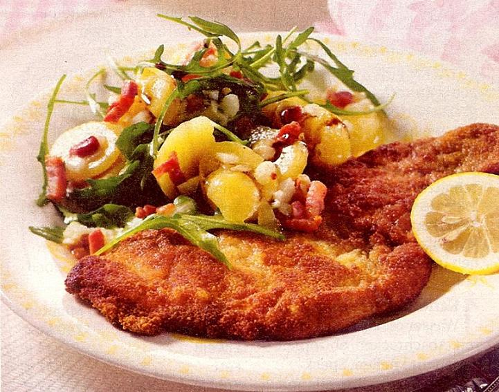 Schnitzel zu Kartoffel Speck Salat | Problemhaus - Das Haushaltsportal