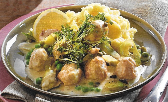 Гуляш с клёцками и пореем